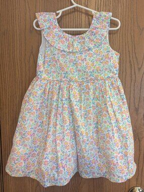 Tommy Bahama Girls Ruffled Floral Sleeveless Cotton Sundress-4T
